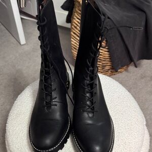 J. Crew Black Lace-Up Women's Boots